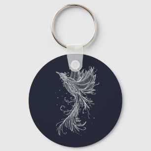 Anthrazit Phoenix Lineart Button Chaveiro