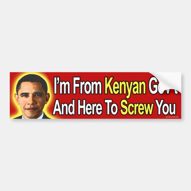 Anti Obama "I'm From Kenyan Gov't" adesivo para-ch (Frente)