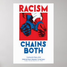 Anti-Racism Poster Racism Chains Both - Communist