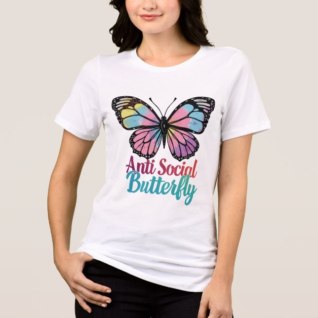 Anti-Social Butterfly – Introvert Statement Tee (Frente)