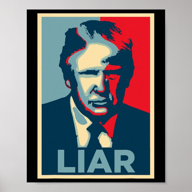 Anti Trump Obama Hope Poster Liar  (Frente)