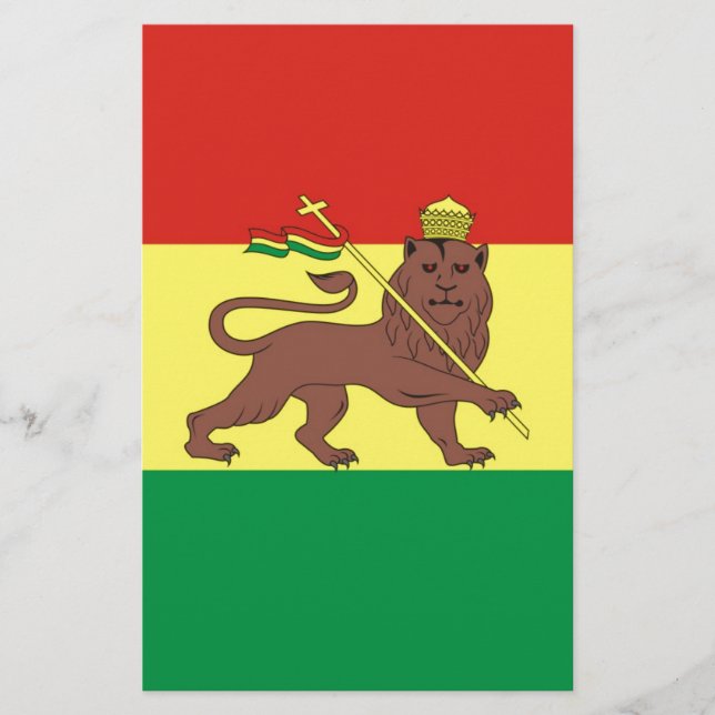 Antiga bandeira etíope com leão de Judah (Frente)