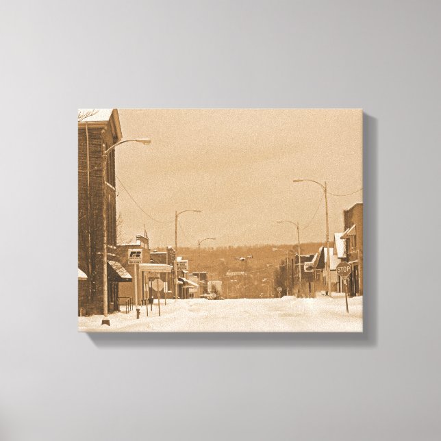 Antiga rua principal na Canvas de neve (Frente)