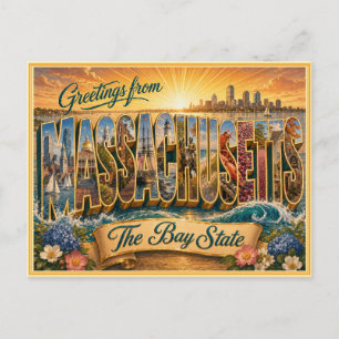 Antiga Saudação de Massachusetts de Cartão Postal