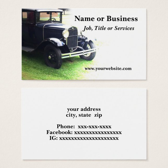 antigo carro antigo antigo (Frente & Verso)