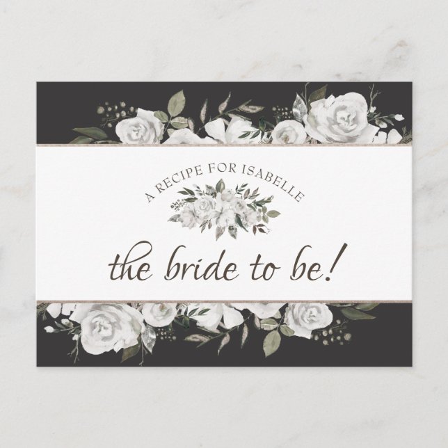 Antigo Cartão de Receita Floral Cherish Noiva a Se (Frente)