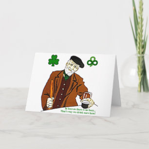 Antigo cartão de saudação do Drinker Irlandês