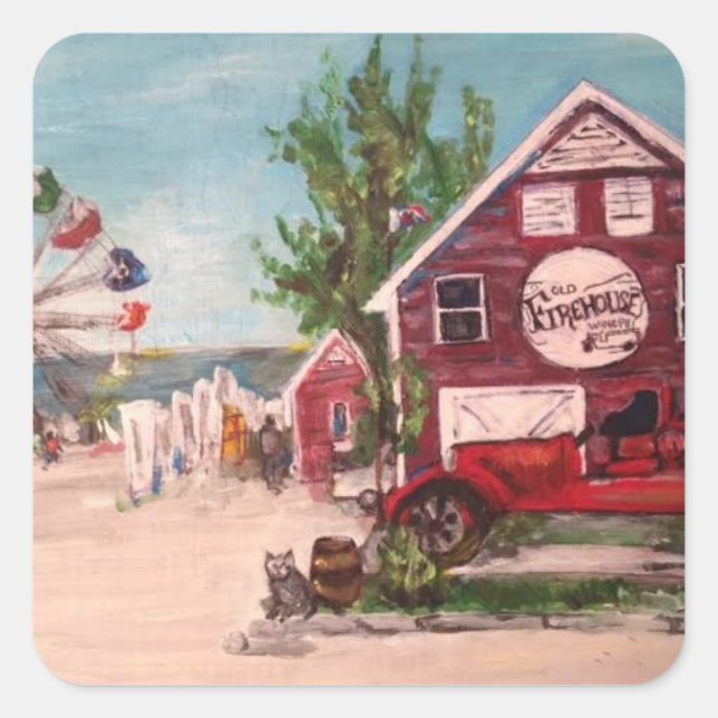 Antigo Firehouse, Genebra Pintura em um adesivo (Frente)