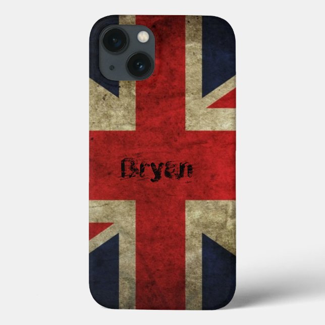 Antigo Grunge British Flag iPhone 13 Case (Verso)