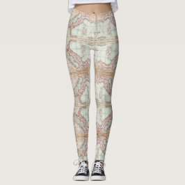 Antigo mapa das leggings italianas