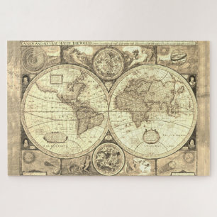 Antigo mapa do mundo Jigsaw Quebra-cabeça