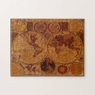 Antigo Mapa Vintage Art Quebra-cabeça