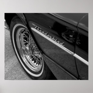 Antigo Thunderbird Poster branco e preto