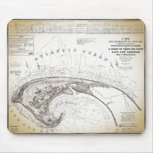 Antigo Vintage Provinetown Cabo Cod Map Mouse Pad