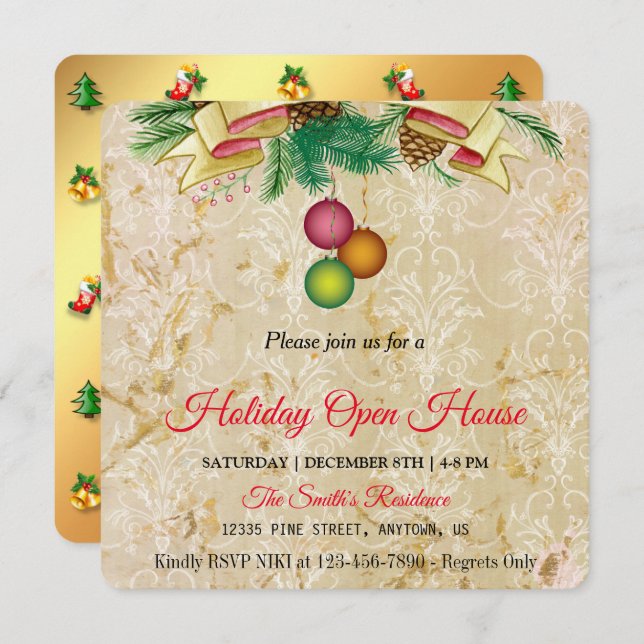 Antigos antecedentes de ouro, Cartão de Natal mági (Frente/Verso)