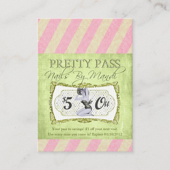 Antigos Cartões de visitas Bonito de Hollywood (Frente)