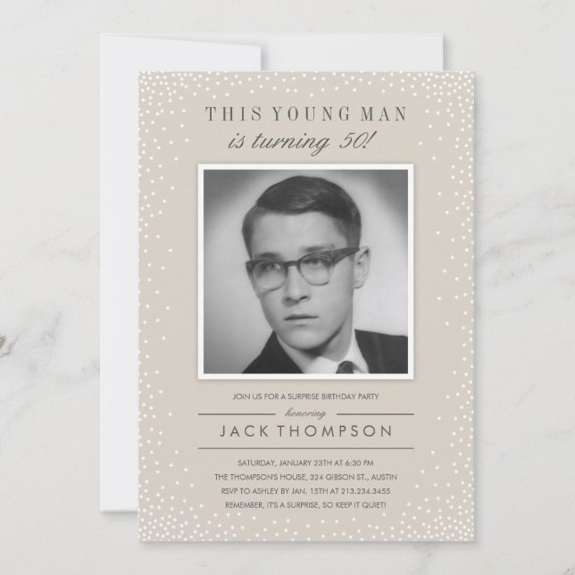 Antigos Convites de Aniversário para Foto - Eslate (Frente)