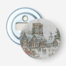 Antigos Papais noeis com crianças em frente a uma 