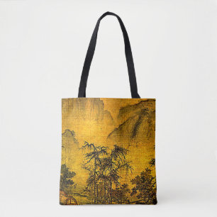 Antiguamente Chinês Paisagem Tote Bag