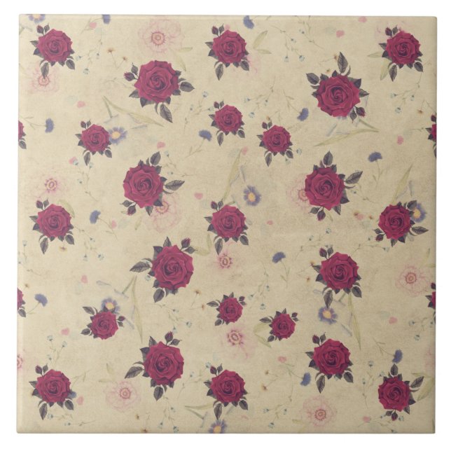 Antiguamente decoração de Rosas vitorianos (Frente)