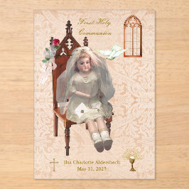 Antiguamente Doll First Communy Acrylic Keepsasait