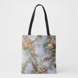Antiguidade Azul Vintage Tote Bag Floral
