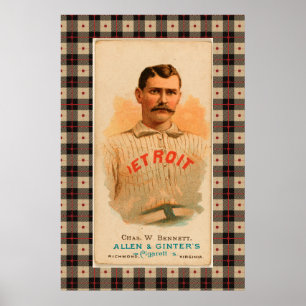 Antiguidade Detroit Baseball Poster