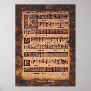 Antiguidade Gregoriana Chant Sheet Music Poster