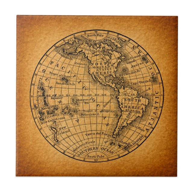 Antiguidade: Mapa do Mundo - Arte Global (Frente)