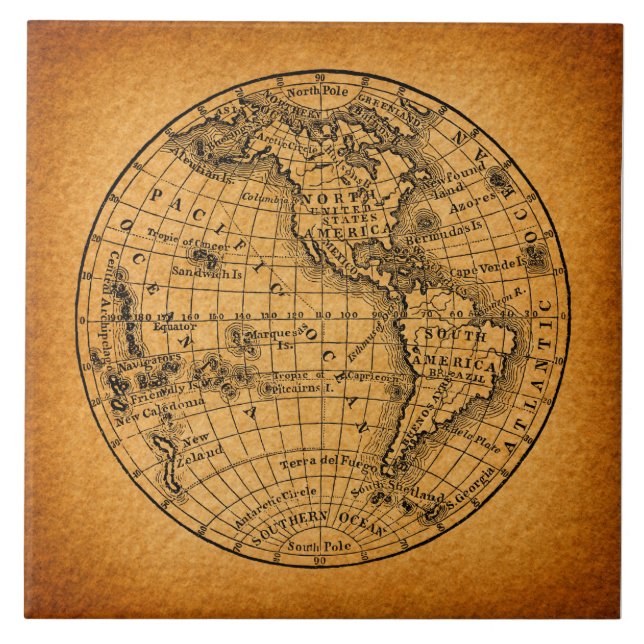 Antiguidade: Mapa do Mundo - Arte Global (Frente)