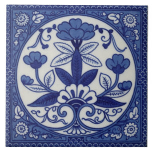 Antiguidade Minton Hollins Azulejo Estético Azul 