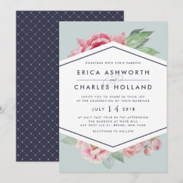 Antiguidade Peony | Convite para Casamento de Blus