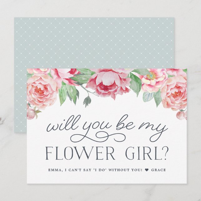 Antiguidade Peony | Você Será Meu Cartão De Menina (Frente/Verso)