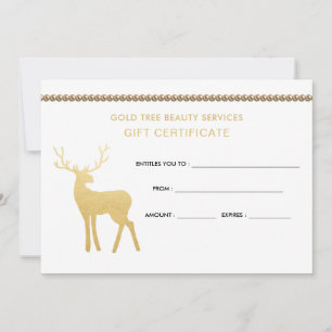 Antiler Stag Dourado Feriado Certificado de ofer