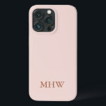 Antilhas elásticas monográficas cor-de-rosa na mod<br><div class="desc">Nome personalizado elegante ou iniciais monográficas cor-de-rosa claro e cor clara,  capas de iphone feminina. Minimalista,  simples,  moderno,  na moda design. Texto serif personalizável com rosa poeirento em fundo de cor simples rosa-claro e roxo.</div>
