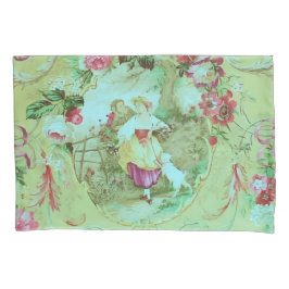 Antiquado estilo Toile Rococo Vitoriano Verde