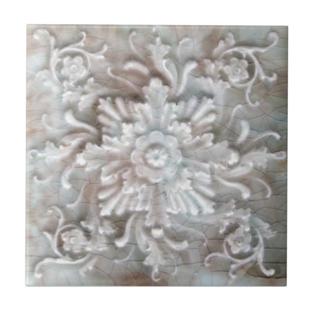 Antiquado Trent Floral Repro Faux Alivio Majolica (Frente)