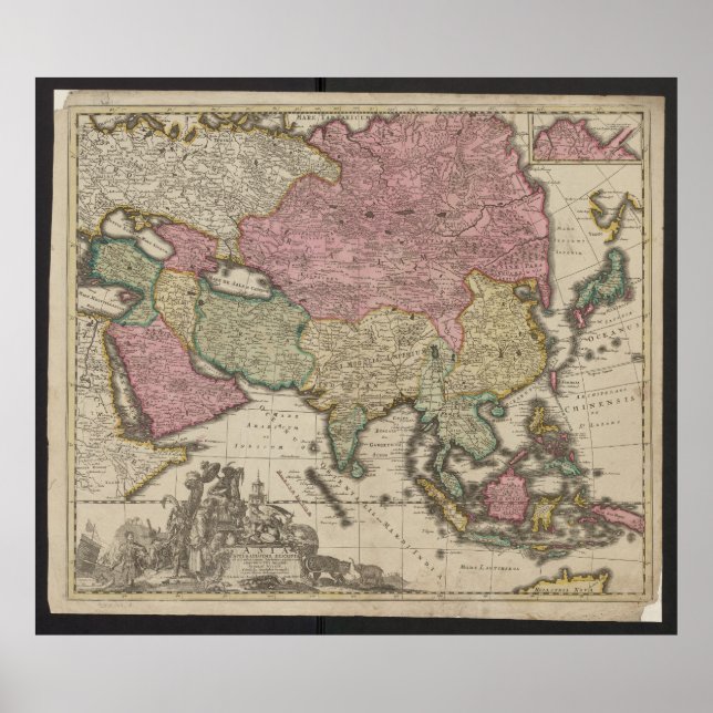 Antique Asia Map 1700, China Poster (Frente)