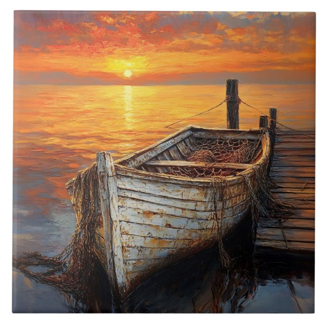 Antique Boat Fishing Nets by the Dock (Frente)