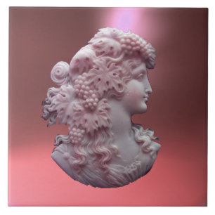 ANTIQUE CAMEO,SENHORA COM UVAS