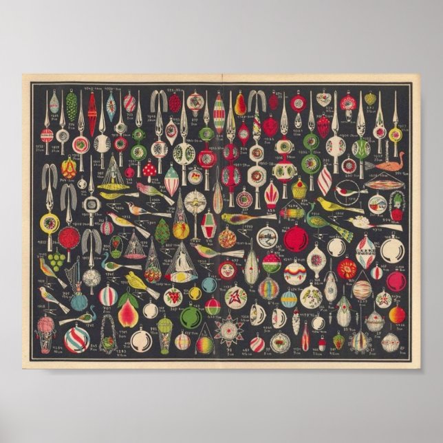 Antique German Ornaments Poster (Frente)