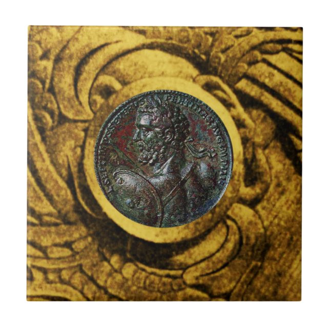 ANTIQUE ROMAN BRONZE MEDALLION COM GRIFFINOS DOURA (Frente)