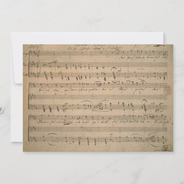 Antique Sheet Music de 1822, Canção do Velho Homem (Frente)