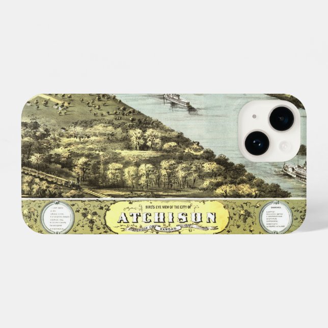 Antique Vintage Map Atchison River Kansas 1869 (Verso Horizontal)