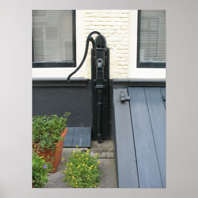 Antique Water Pump Holland House Photo Poster Art (Frente)