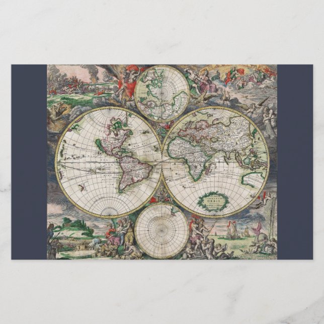 Antique World Map 17th Century (Frente)
