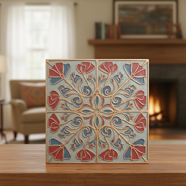 Antiqued Art Nouveau Floral Medallion #14 ID1193 (Criador carregado)