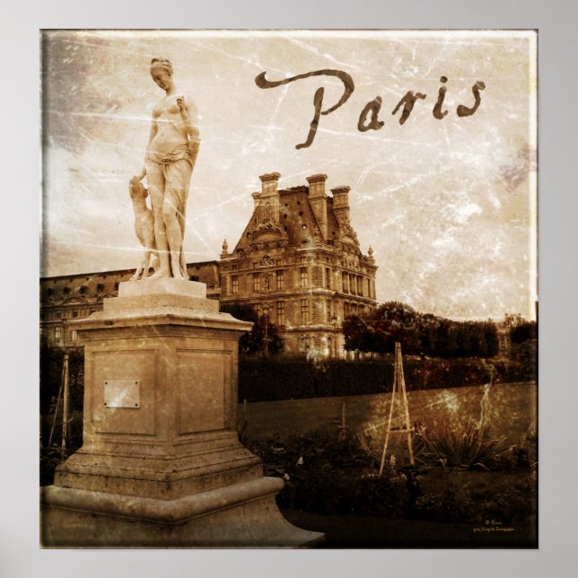 Antiqued Paris, France Poster (Frente)