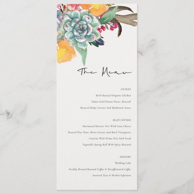 ANTLER BOHEMIAN WATERCOLOR MENU (Frente)