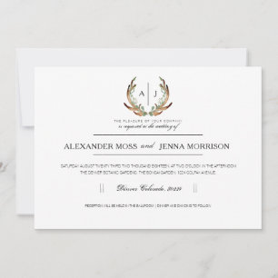 Antler Russo Convite de casamento minimalista